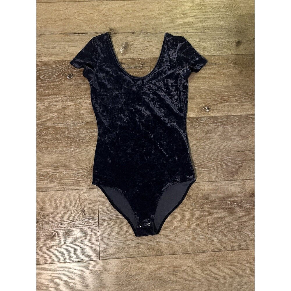 American Eagle Women’s Blue Velour Short Sleeve Body Suit Size XS